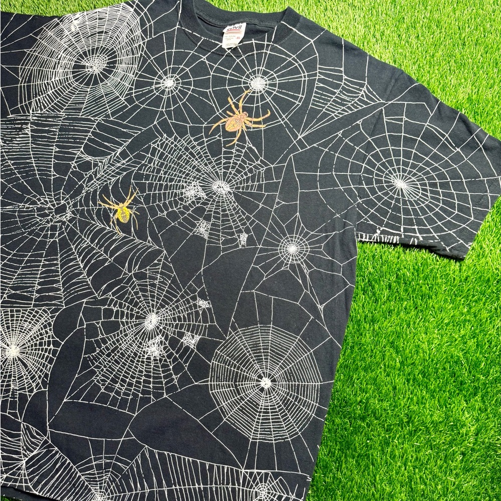 Vintage 1990s Spider Spiderwebs Halloween AOP T-shirt